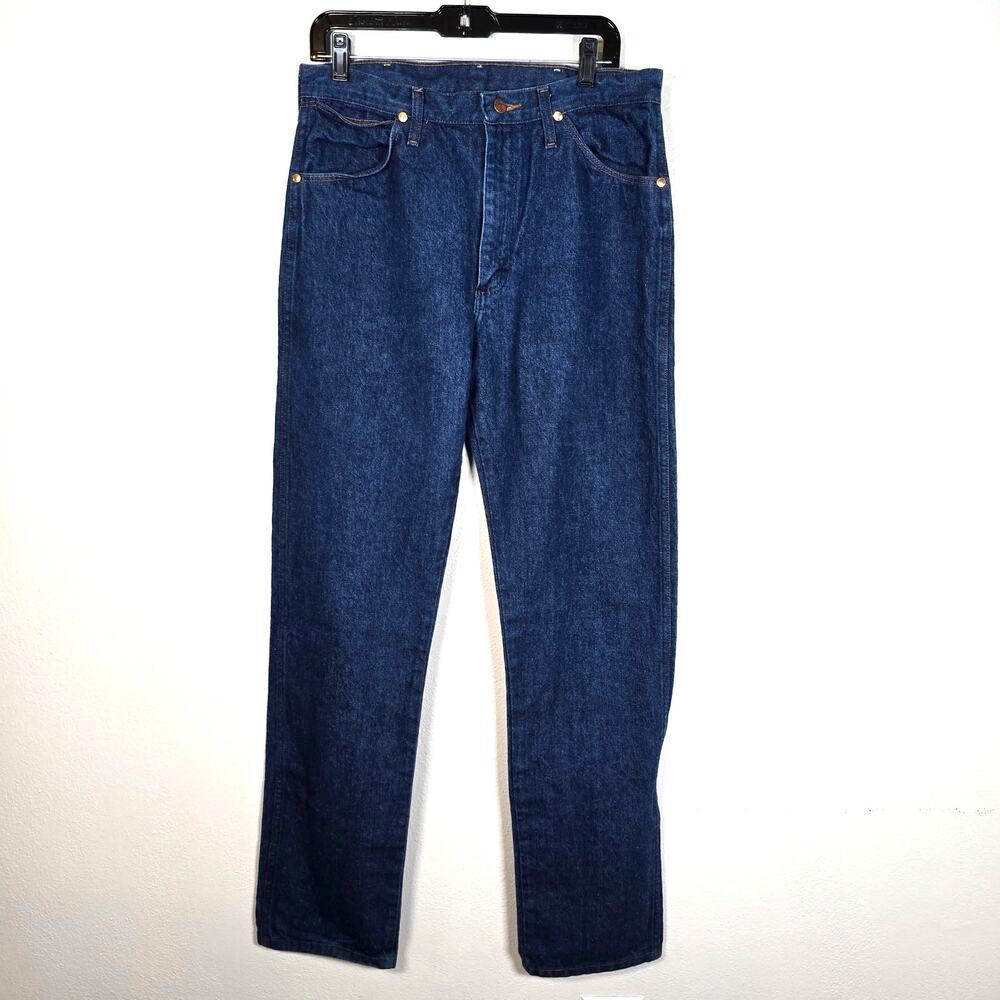Vintage Wrangler Jeans Cowboy Cut Men's 34X34 Indigo Rigid Original Fit Jeans